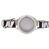 30mm Mix Glass Memory Floating Locket Pendant Wrap Bracelet
