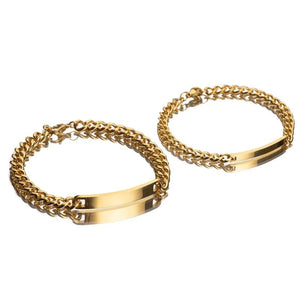 2pcs/set anniversary couple Bracelet titanium steel 18K plating jewelry