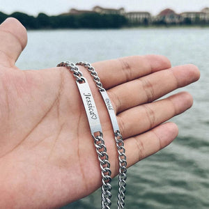 2pcs/set anniversary couple Bracelet titanium steel 18K plating jewelry