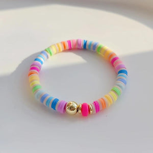 Boho Heishi Pearl Bracelet Heart Charm Pulseras Femme
