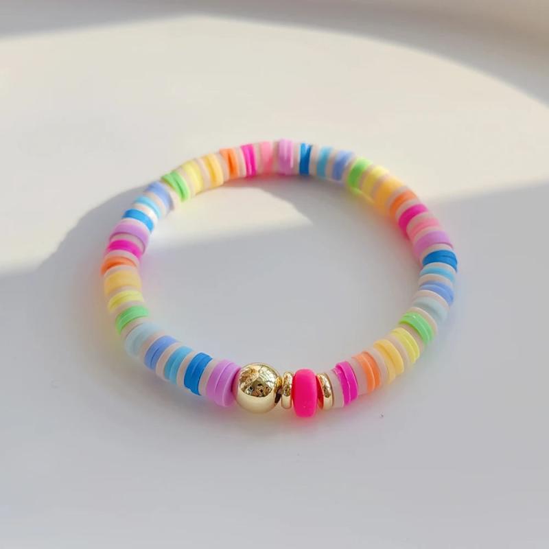 Boho Heishi Pearl Bracelet Heart Charm Pulseras Femme