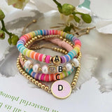 Boho Heishi Pearl Bracelet Heart Charm Pulseras Femme