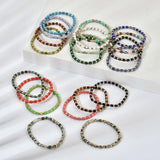 Lapis Lazuli Tube Stone Beads Bracelet Round Ball Charm Women