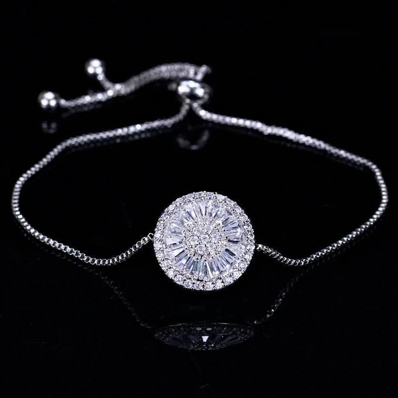 Pera Green Bangle Bracelet Cubic Zirconia Women Party Jewelry