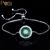 Pera Green Bangle Bracelet Cubic Zirconia Women Party Jewelry