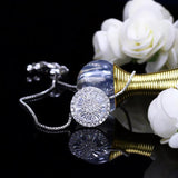 Pera Green Bangle Bracelet Cubic Zirconia Women Party Jewelry