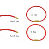 Stainless Steel Tube Clasp Bracelet Men's Leather Braided Rope Bracelet