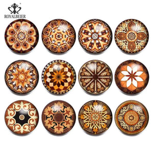 Royalbeier 12pcs Vintage Snap Button Jewelry Charms DIY Bracelet Pendant