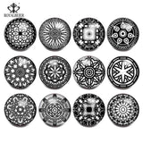 Royalbeier 12pcs Vintage Snap Button Jewelry Charms DIY Bracelet Pendant