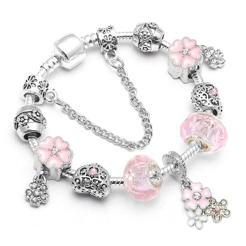 Noble Charm Bracelet with Crystal Beads for Women