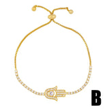 Heart Cross Bracelet with Cubic Zirconia Crystals