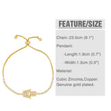 Heart Cross Bracelet with Cubic Zirconia Crystals