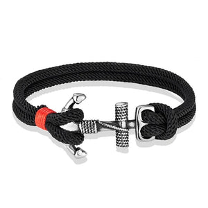 Minimalist Anchor Bracelet Stainless Steel Double Strand Nautical Rope Sailor