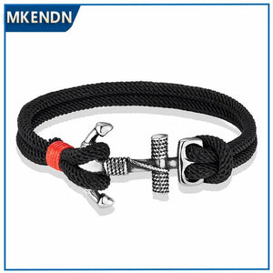 Minimalist Anchor Bracelet Stainless Steel Double Strand Nautical Rope Sailor