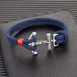 Minimalist Anchor Bracelet Stainless Steel Double Strand Nautical Rope Sailor