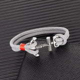 Minimalist Anchor Bracelet Stainless Steel Double Strand Nautical Rope Sailor