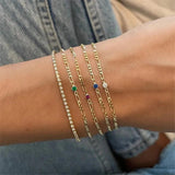 Colorful Crystal Hand Chain, Adjustable Bracelet for Women Gift