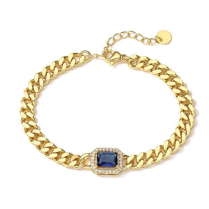 5 Colors Square Crystal Charm Bracelets For Women Copper Wedding Jewelry