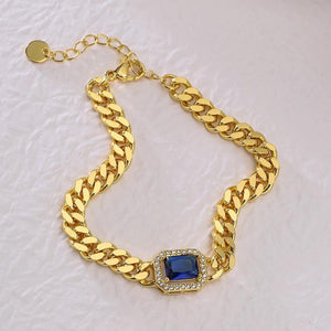 5 Colors Square Crystal Charm Bracelets For Women Copper Wedding Jewelry