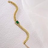 5 Colors Square Crystal Charm Bracelets For Women Copper Wedding Jewelry