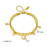 Elegant 2-Layer Zircon Charm Bracelet - Women's Crystal Wrist Chain