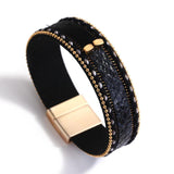 Boho Leopard Bracelet Leather Snake Bangle Unisex Cuff