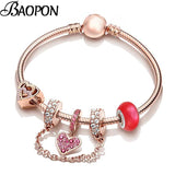 Love Charm Bracelet With Heart Beads for Women