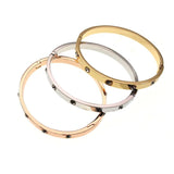 Stainless Steel Cuff Bracelet & Bangle for Women CZ Crystal Love Charm Bracelet
