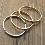 Stainless Steel Cuff Bracelet & Bangle for Women CZ Crystal Love Charm Bracelet