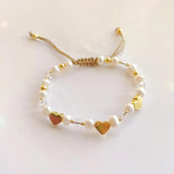Pearl Beaded Bracelet Heart Chain Fall Winter Style