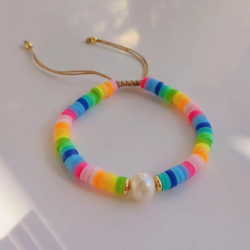 KKBEAD Heishi Pearl Beacelet for Women Polymer Clay Beaded Bracelets