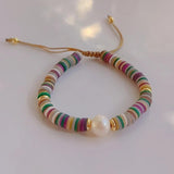 KKBEAD Heishi Pearl Beacelet for Women Polymer Clay Beaded Bracelets