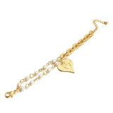 Chunky Thick Chain Bracelet with Heart Pendant for Women