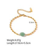 French Natural Stone Freshwater Pearls Stainless Steel Bracelet