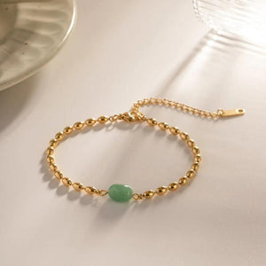 French Natural Stone Freshwater Pearls Stainless Steel Bracelet