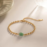 French Natural Stone Freshwater Pearls Stainless Steel Bracelet