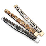Leopard Charm Resin Stone Multilayer Leather Bracelet for Women