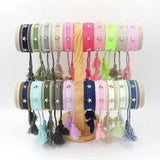 Bohemia Woven Tassel Bracelet For Women Silver Star Rivet Bracelet