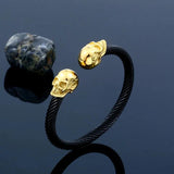 Beier 316L Stainless Steel Punk Golden Skull Men's Bracelet