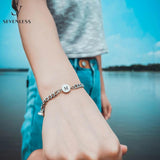 2Pcs/Set 26 Letters Charm Couple Bracelet Stainless Steel Alphabet Bracelets