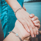 2Pcs/Set 26 Letters Charm Couple Bracelet Stainless Steel Alphabet Bracelets