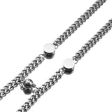 2Pcs/Set 26 Letters Charm Couple Bracelet Stainless Steel Alphabet Bracelets