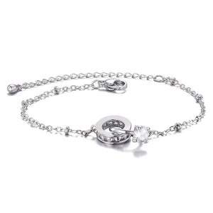 Rhinestones Bracelet Flash Chain Silver Bangle