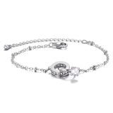 Rhinestones Bracelet Flash Chain Silver Bangle