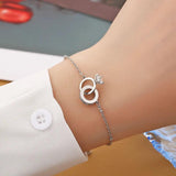 Rhinestones Bracelet Flash Chain Silver Bangle