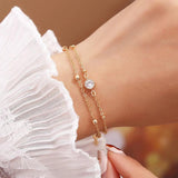 Rhinestones Bracelet Flash Chain Silver Bangle