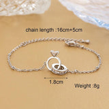 Rhinestones Bracelet Flash Chain Silver Bangle