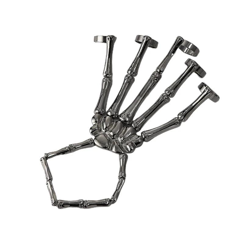 Skull Bracelet Gothic Punk Hand Skeleton Bangles Halloween Cosplay