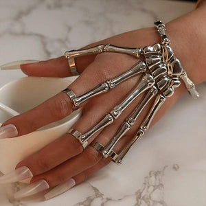 Skull Bracelet Gothic Punk Hand Skeleton Bangles Halloween Cosplay