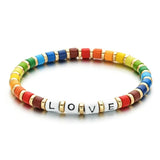 Boho Beach Summer Rainbow Bracelet DIY Beads Bracelet for Women